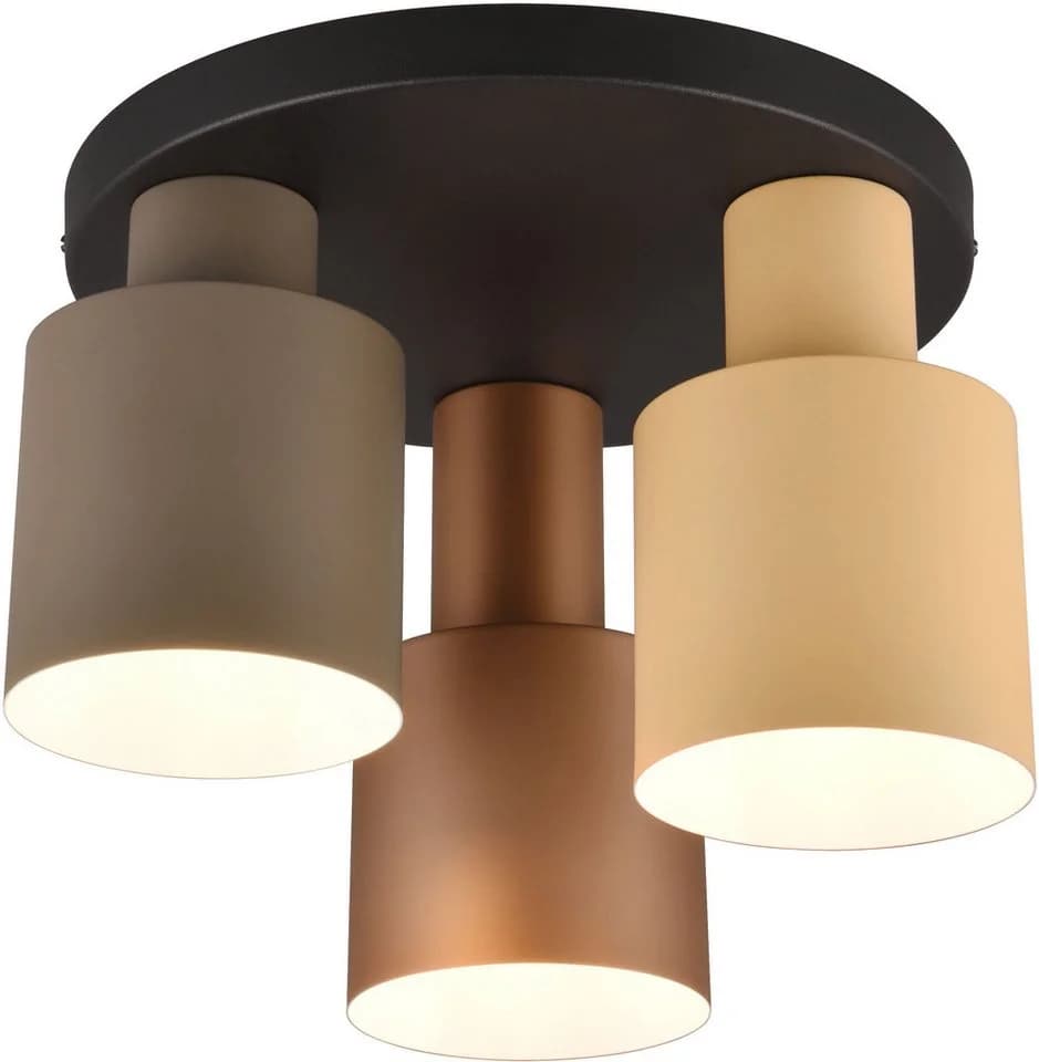 TRIO LEUCHTEN Deckenleuchte AGUDO 3-flammig Braun Beige Metall - Bild 2