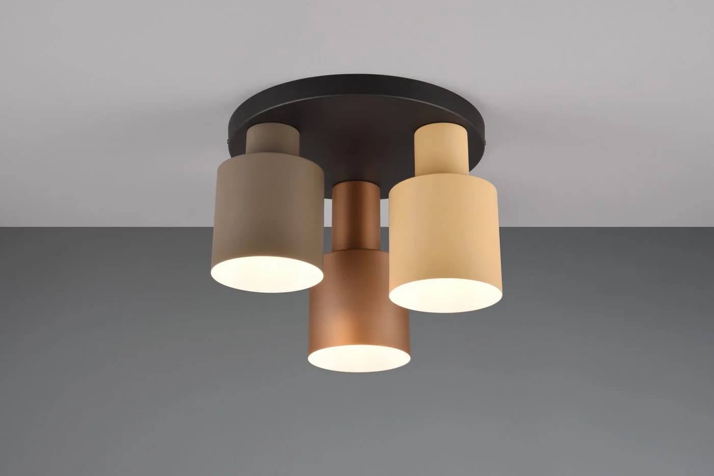 TRIO LEUCHTEN Deckenleuchte AGUDO 3-flammig Braun Beige Metall - Bild 3