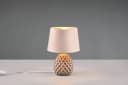 Reality Leuchten ARIANA Tischleuchte Beige Gold Keramik Samt Bild 3