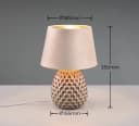 REALITY LEUCHTEN ARIANA Tischleuchte Beige Gold Samt Keramik Bild 5