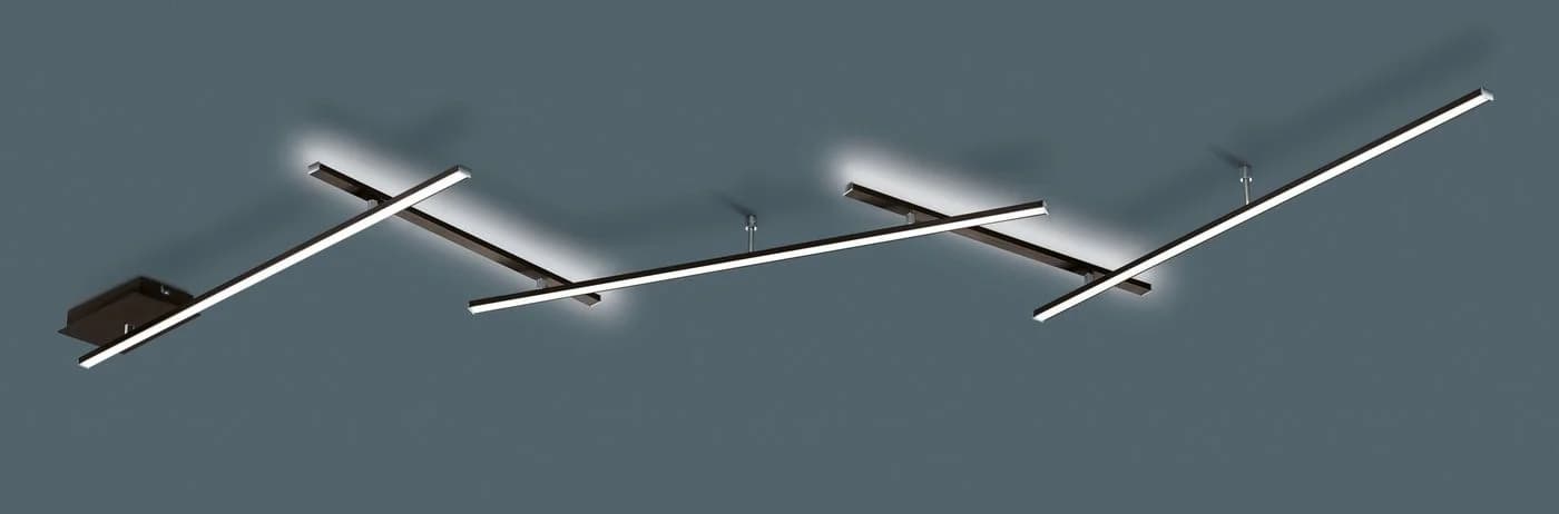 TRIO LEUCHTEN LED Deckenleuchte INDIRA Schwarz Dimmbar
