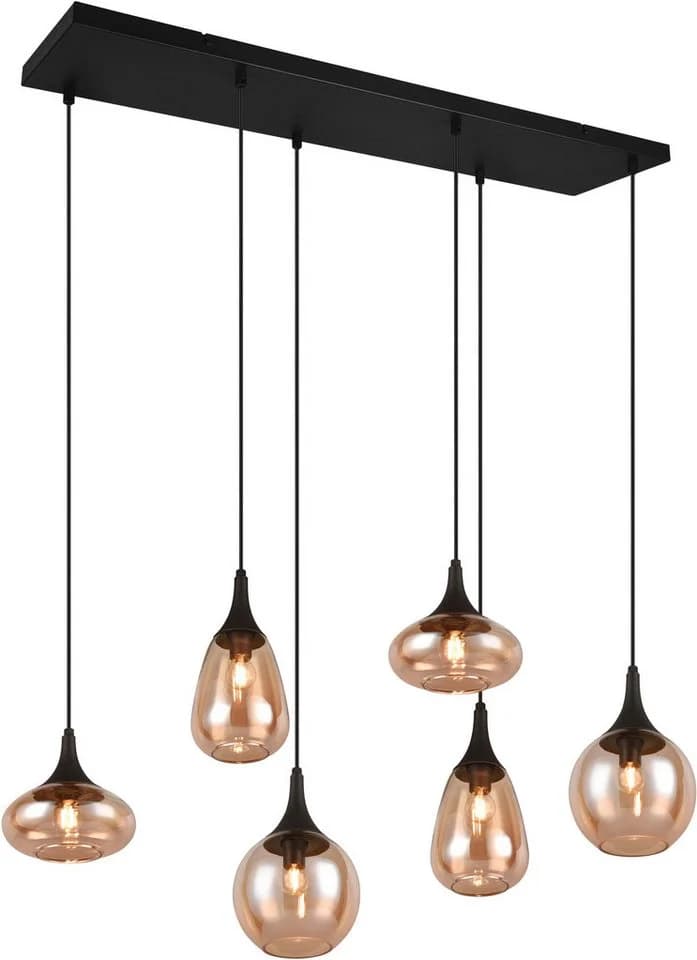 Trio Leuchten Pendelleuchte Lumina 6-flammig Schwarz Matt Glas - Bild 2