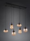 Trio Leuchten Pendelleuchte Lumina 6-flammig Schwarz Matt Glas Bild 5
