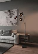 TRIO LEUCHTEN Stehlampe Lumina Schwarz Matt 3x E14 Fußschalter Bild 1