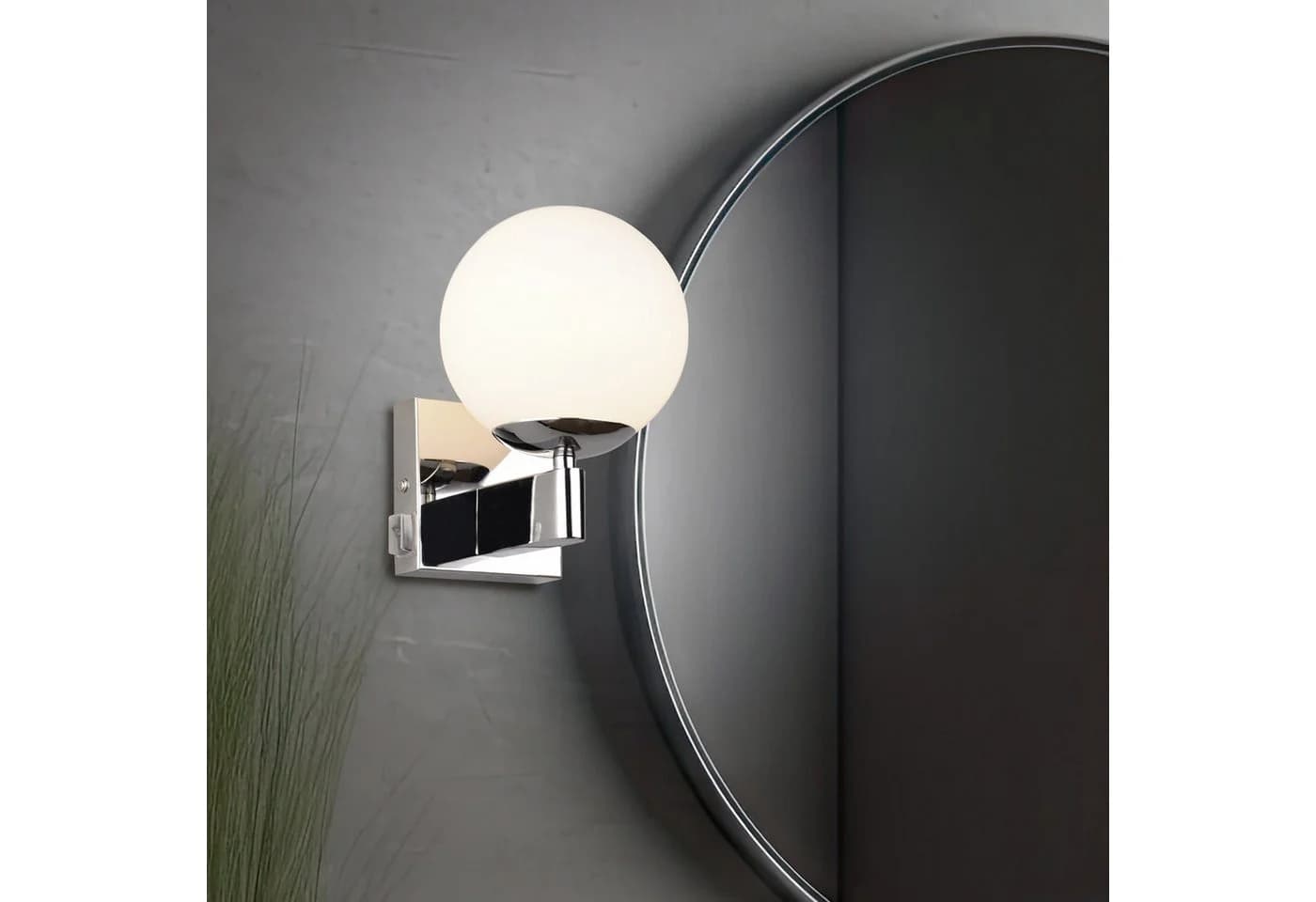 TRIO LEUCHTEN Wandleuchte KULA Badlampe IP44 Chrom Glas