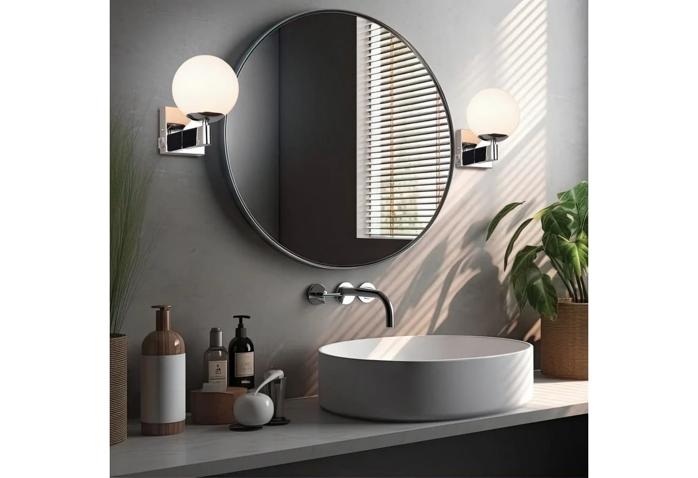 TRIO LEUCHTEN Wandleuchte KULA Badlampe IP44 Chrom Glas - Bild 3