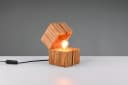 TRIO LEUCHTEN TREASURE Schreibtischlampe Holz Beige mit Türkontaktschalter Bild 4