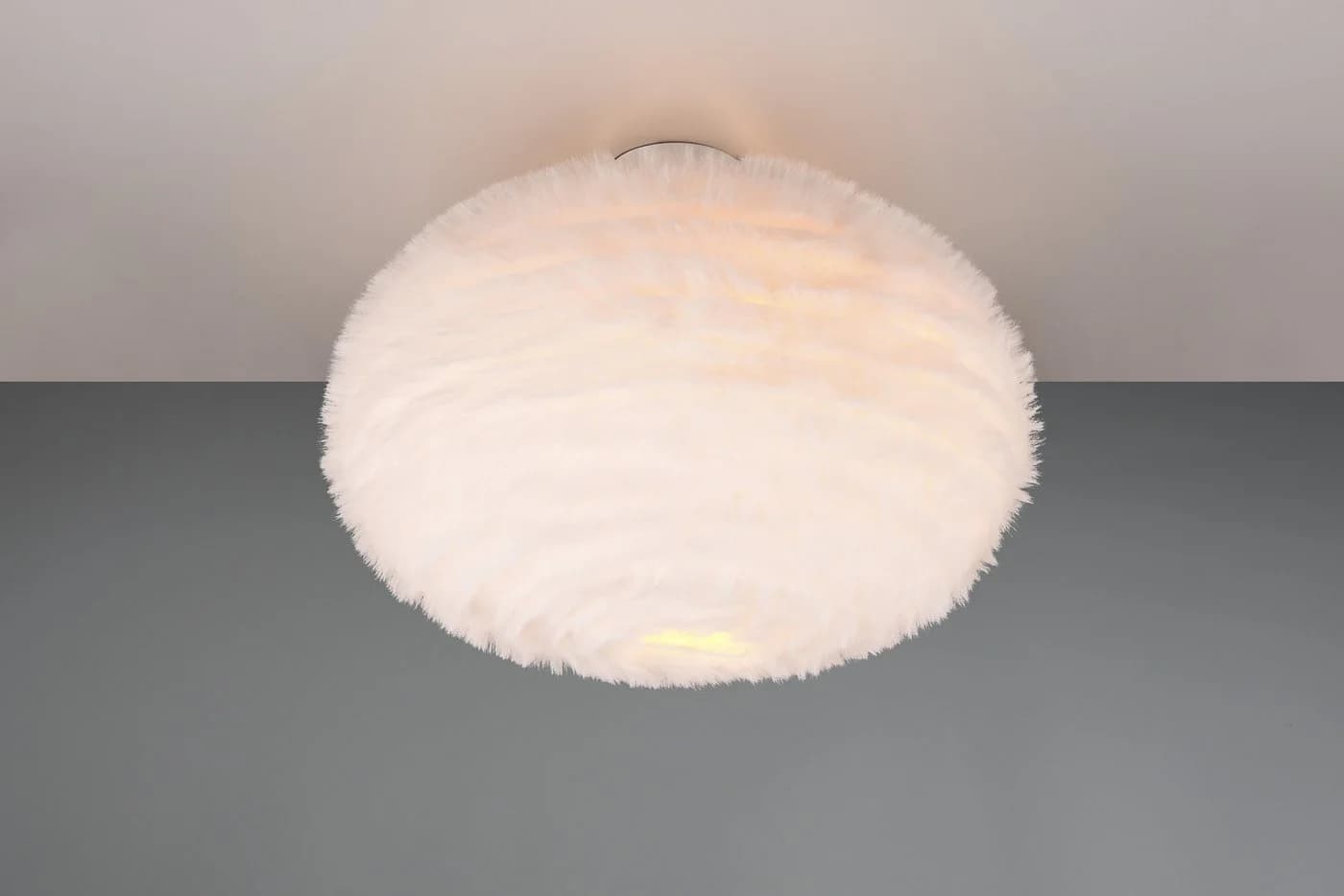 REALITY LEUCHTEN Deckenleuchte Furry Ø 50 cm Sandfarben Synthetik-Plüsch - Bild 4