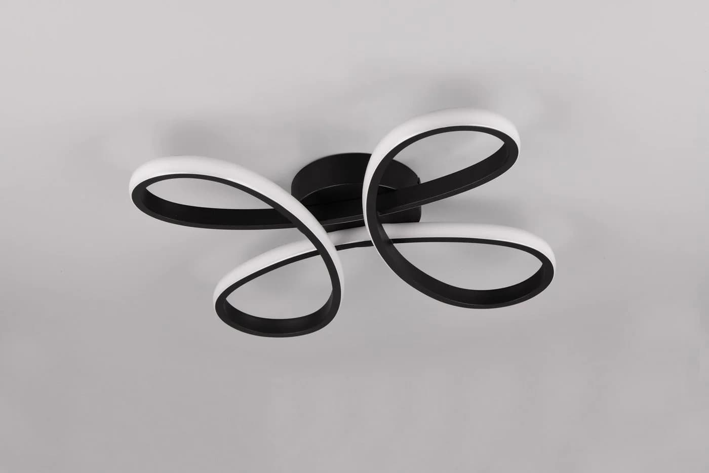TRIO LEUCHTEN LED Deckenleuchte FLY Schwarz Matt Dimmbar