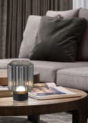 Reality Leuchten LED Tischleuchte LORD Schwarz Glas Dimmbar USB Bild 1