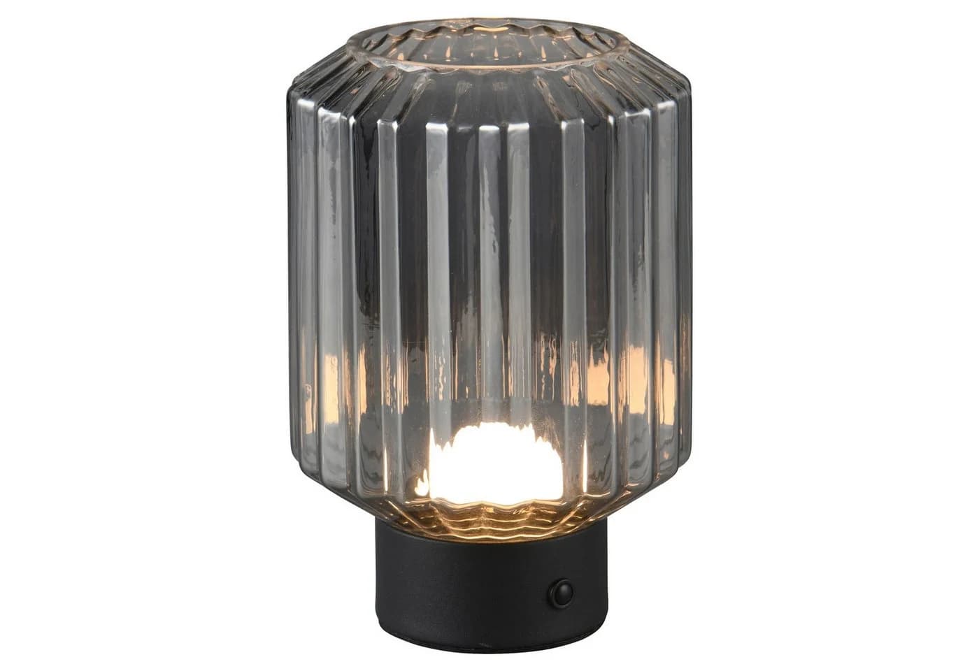 Reality Leuchten LED Tischleuchte LORD Schwarz Glas Dimmbar USB - Bild 4