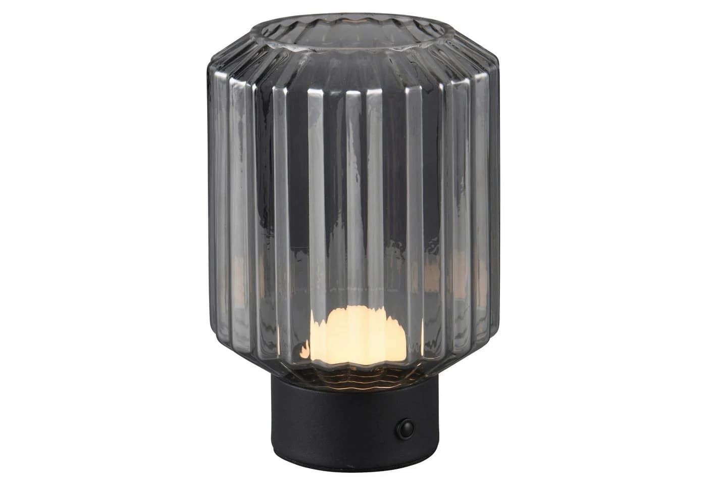 Reality Leuchten LED Tischleuchte LORD Schwarz Glas Dimmbar USB - Bild 5