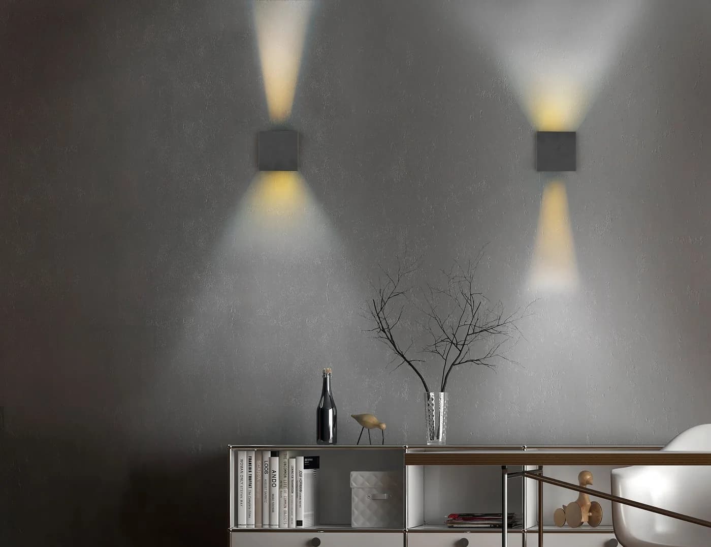 Reality Leuchten TALENT LED Wandleuchte mit Magnetwandhalterung und Bewegungsmelder