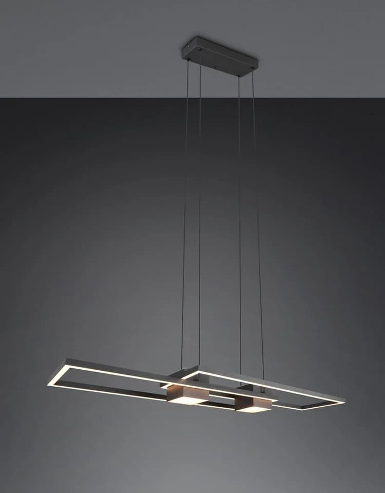 TRIO Leuchten LED Pendelleuchte Albany Schwarz Dimmbar CCT