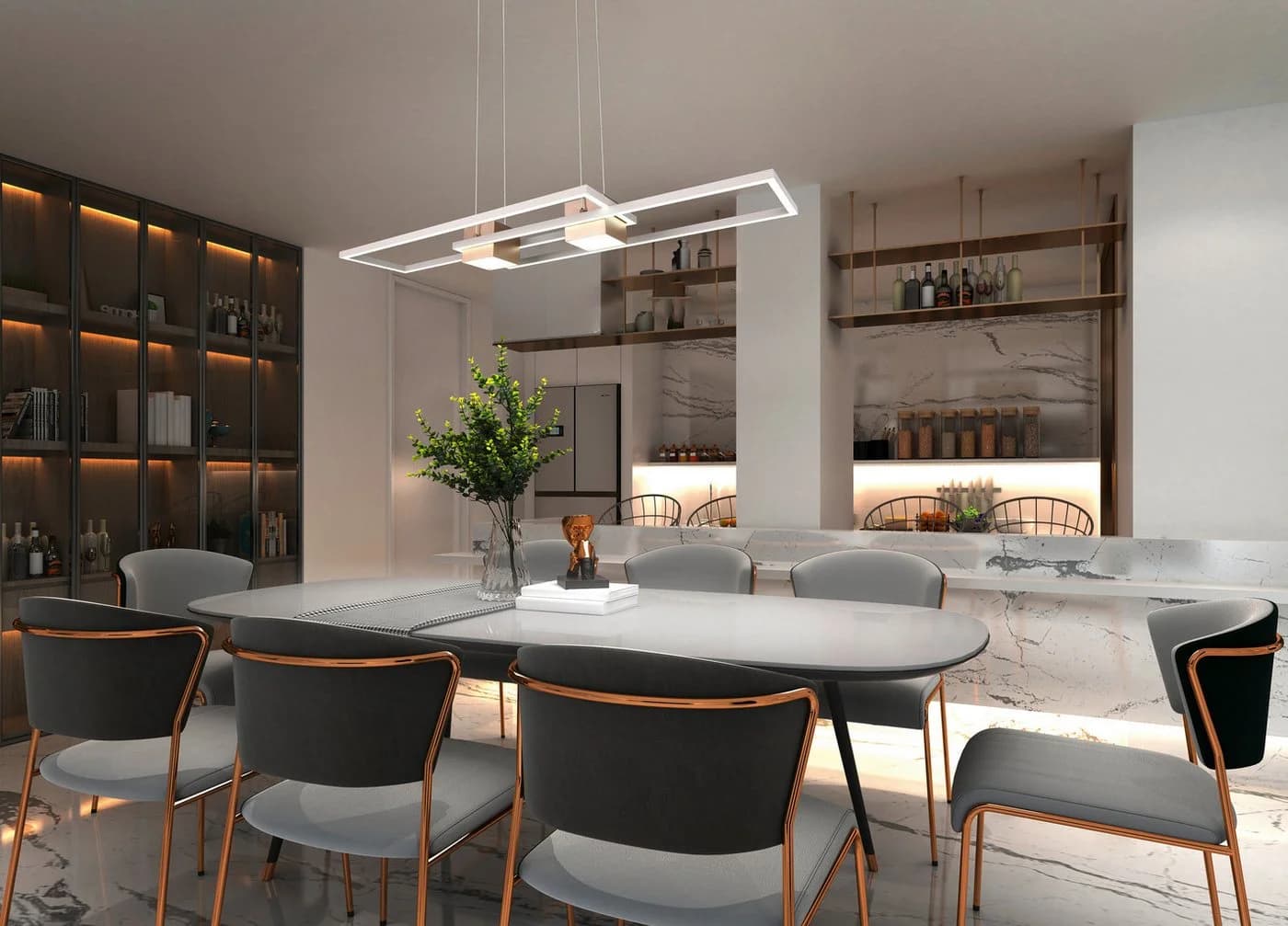 Trio Leuchten LED Pendelleuchte ALBANY Dimmbar CCT Fernbedienung Braun