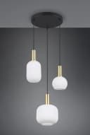 TRIO LEUCHTEN Pendelleuchte DIVA 3-flammig messing matt Glas Bild 1