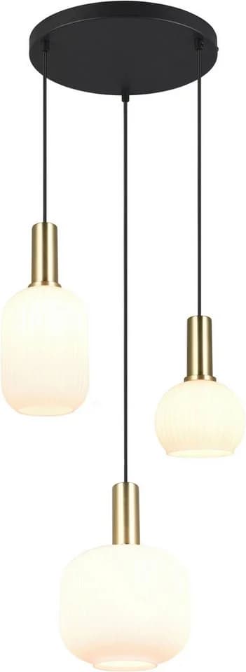 TRIO LEUCHTEN Pendelleuchte DIVA 3-flammig messing matt Glas - Bild 2