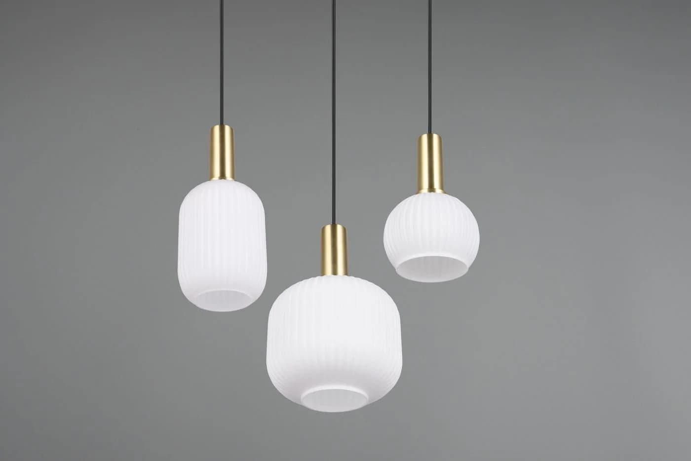 TRIO LEUCHTEN Pendelleuchte DIVA 3-flammig messing matt Glas - Bild 4