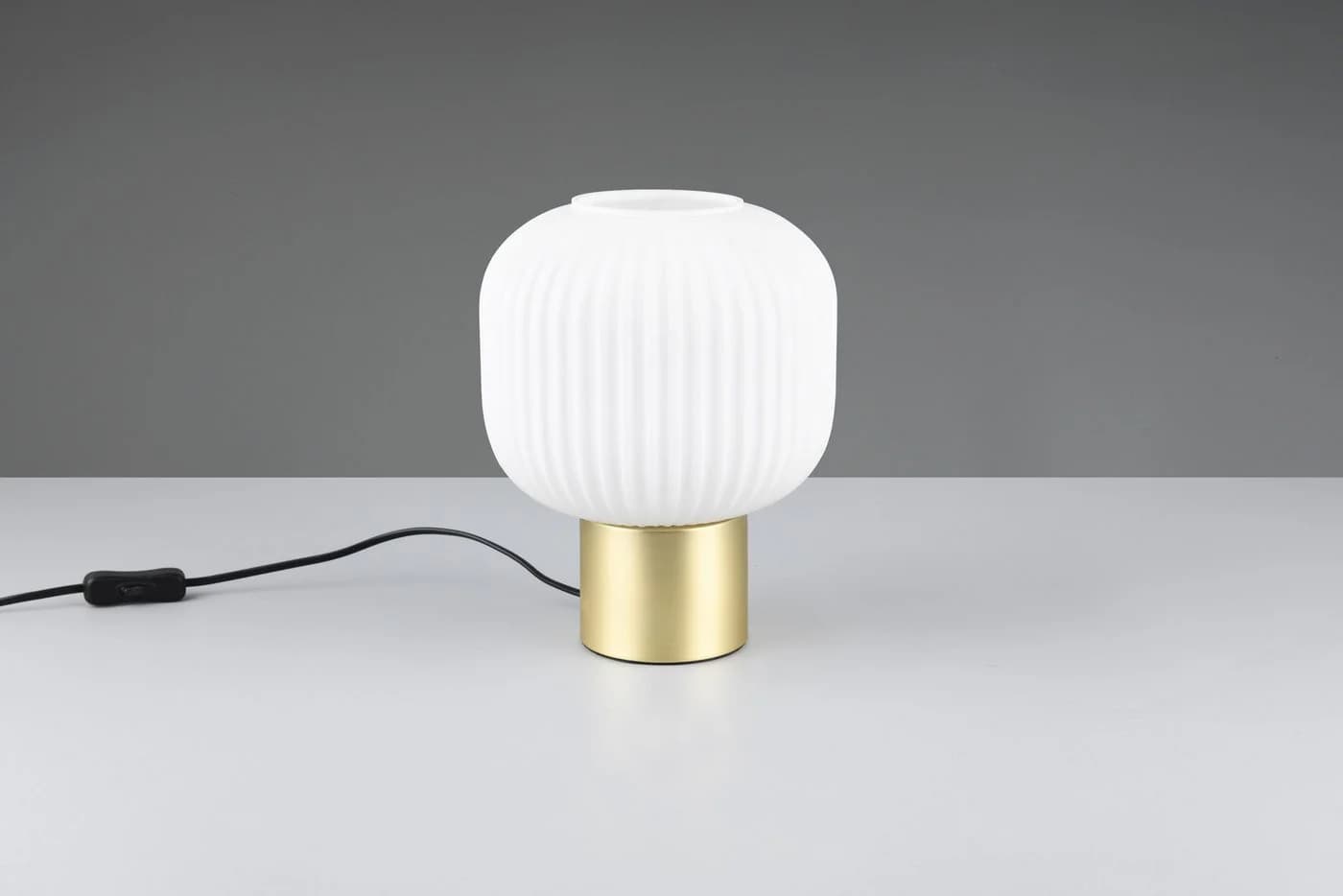 Trio Leuchten Schreibtischlampe DIVA, E27 Tischleuchte mit Glasschirm Ø 20cm