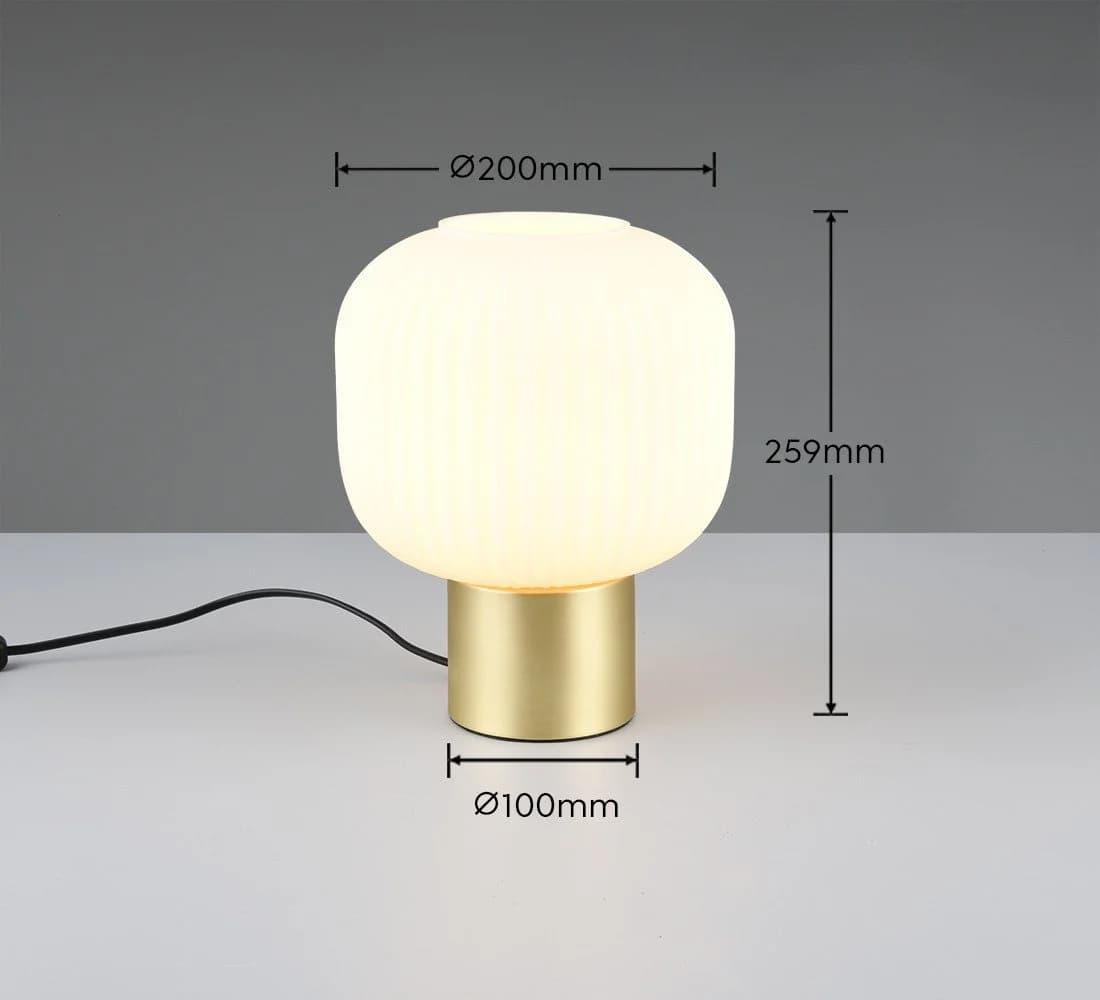 Trio Leuchten Schreibtischlampe DIVA, E27 Tischleuchte mit Glasschirm Ø 20cm - Bild 5