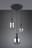 TRIO LEUCHTEN Pendelleuchte DIVA 3-flammig schwarz matt Glas Bild 3