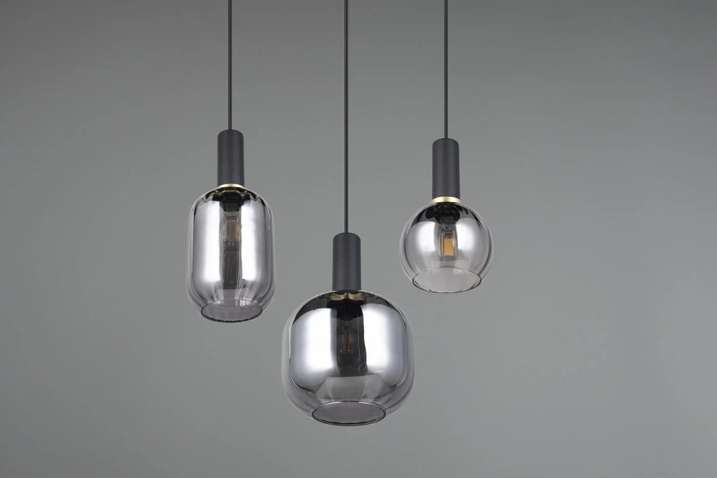 TRIO LEUCHTEN Pendelleuchte DIVA 3-flammig schwarz matt Glas - Bild 5