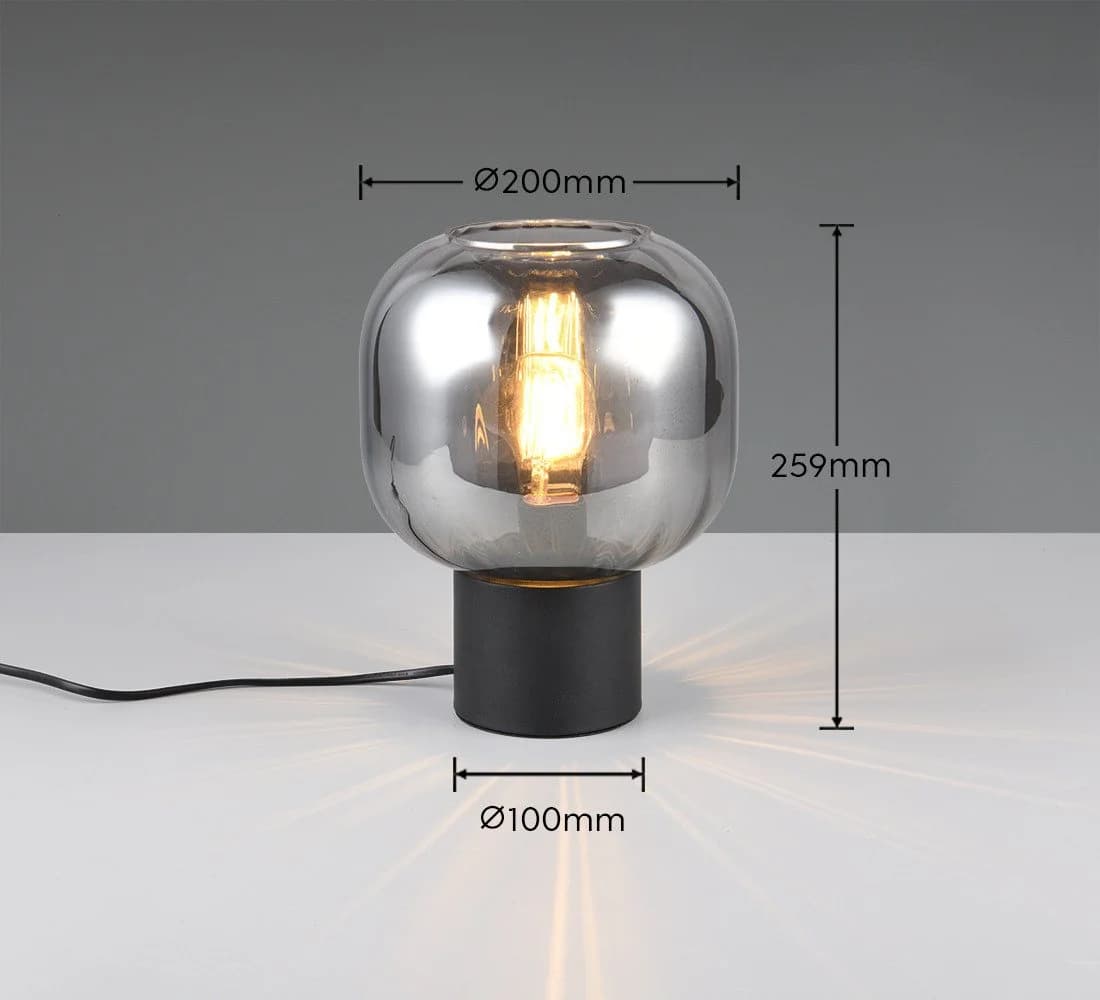 TRIO Leuchten Schreibtischlampe DIVA, E27 Tischleuchte mit Glasschirm Ø 20cm - Bild 5