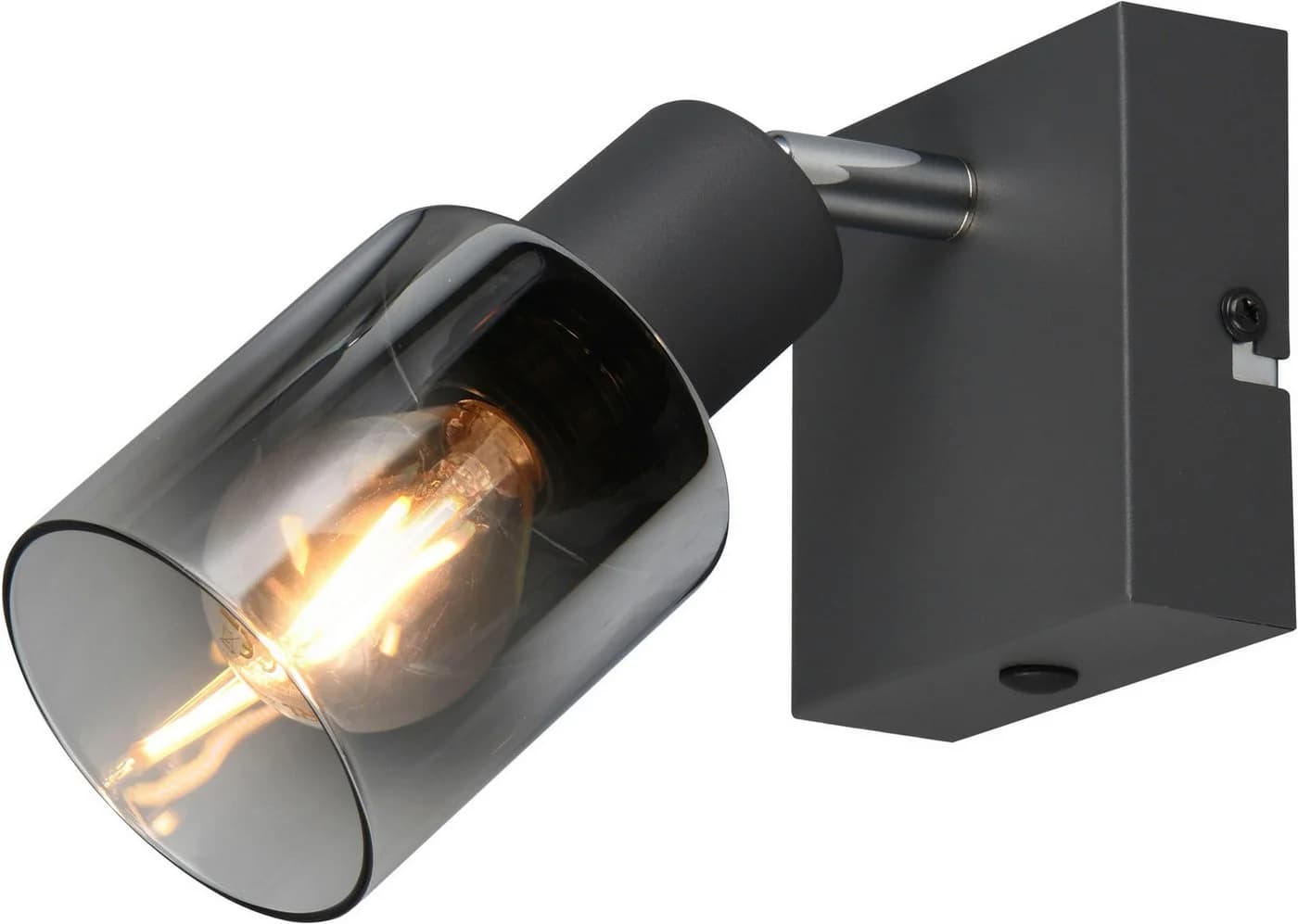 Reality Leuchten Deckenstrahler CADIZ, Spot 1-flammig, Glas anthrazit, E14 - Bild 2