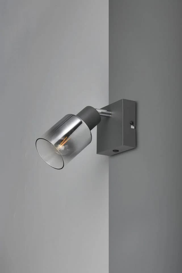 Reality Leuchten Deckenstrahler CADIZ, Spot 1-flammig, Glas anthrazit, E14 - Bild 3
