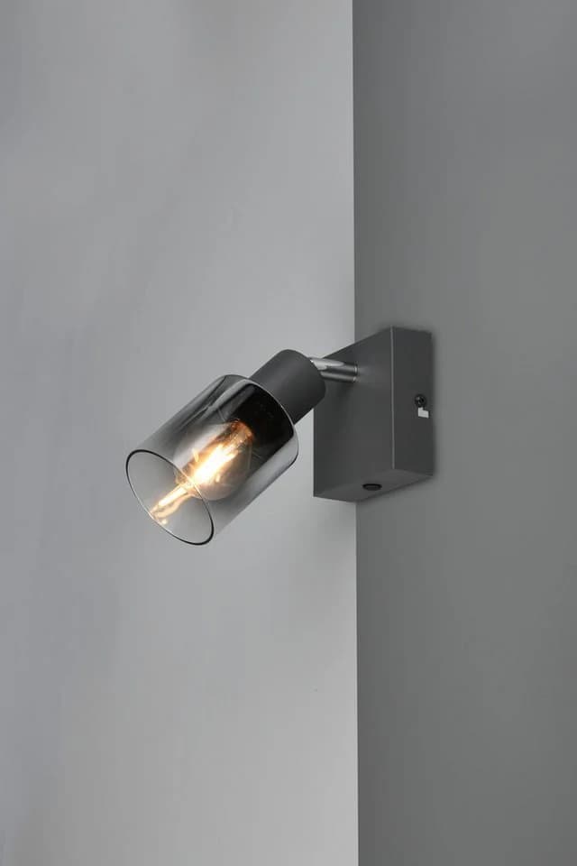 Reality Leuchten Deckenstrahler CADIZ, Spot 1-flammig, Glas anthrazit, E14 - Bild 4
