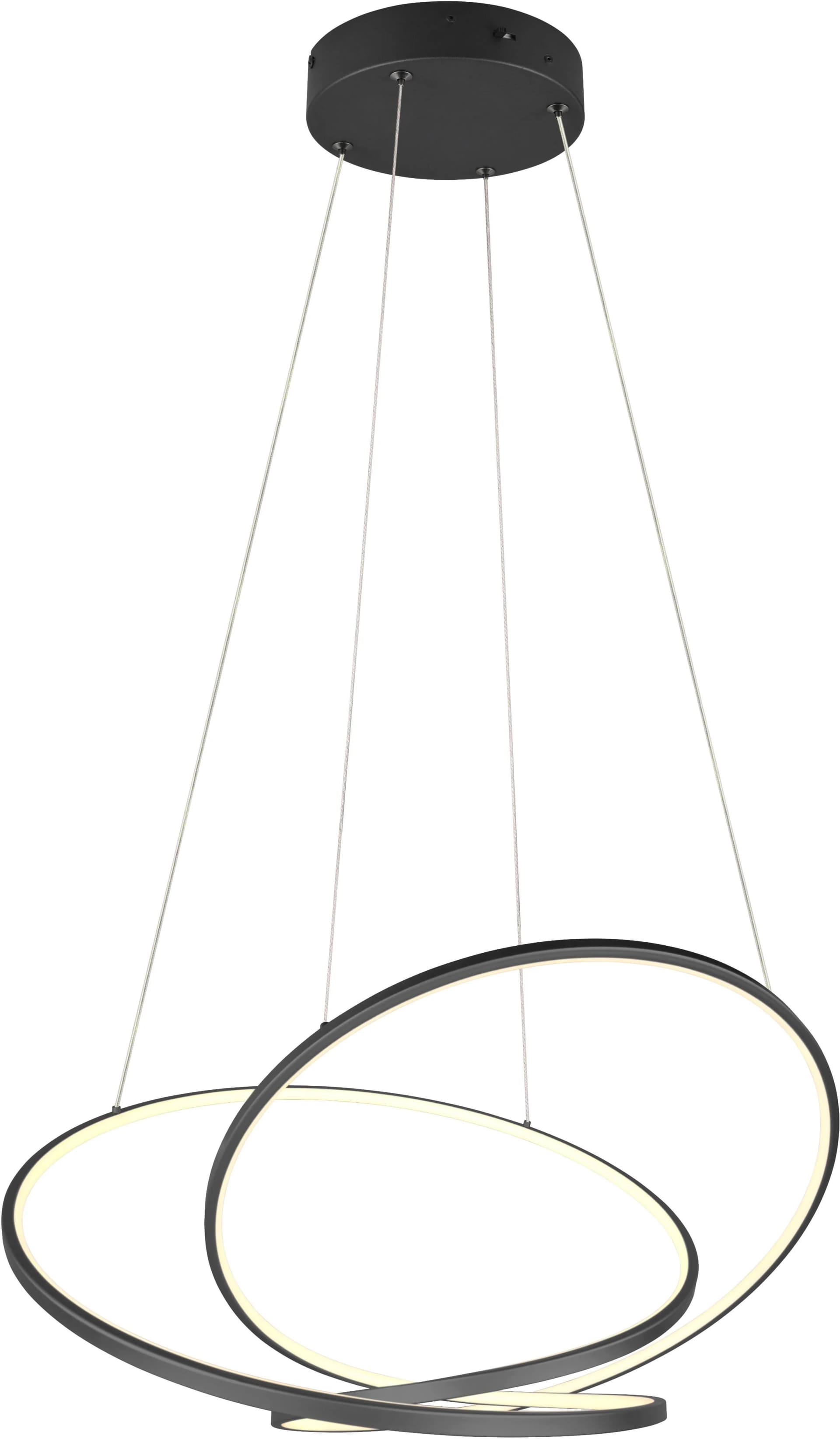 Trio LED-Hängeleuchte Darvin 84 cm Schwarz matt Metall CCT