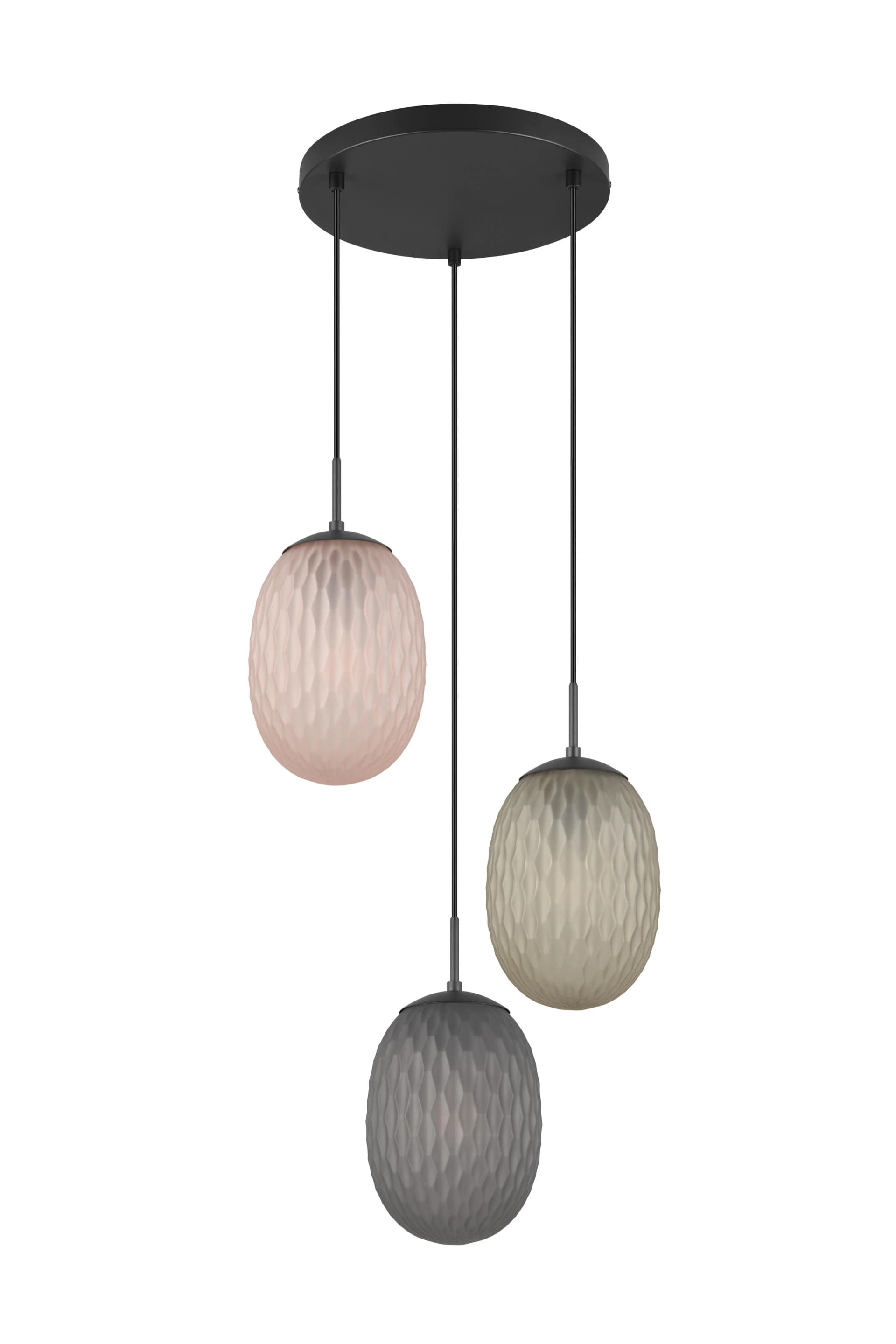 Trio Hängeleuchte Facette Multicolor Glas 3-flammig