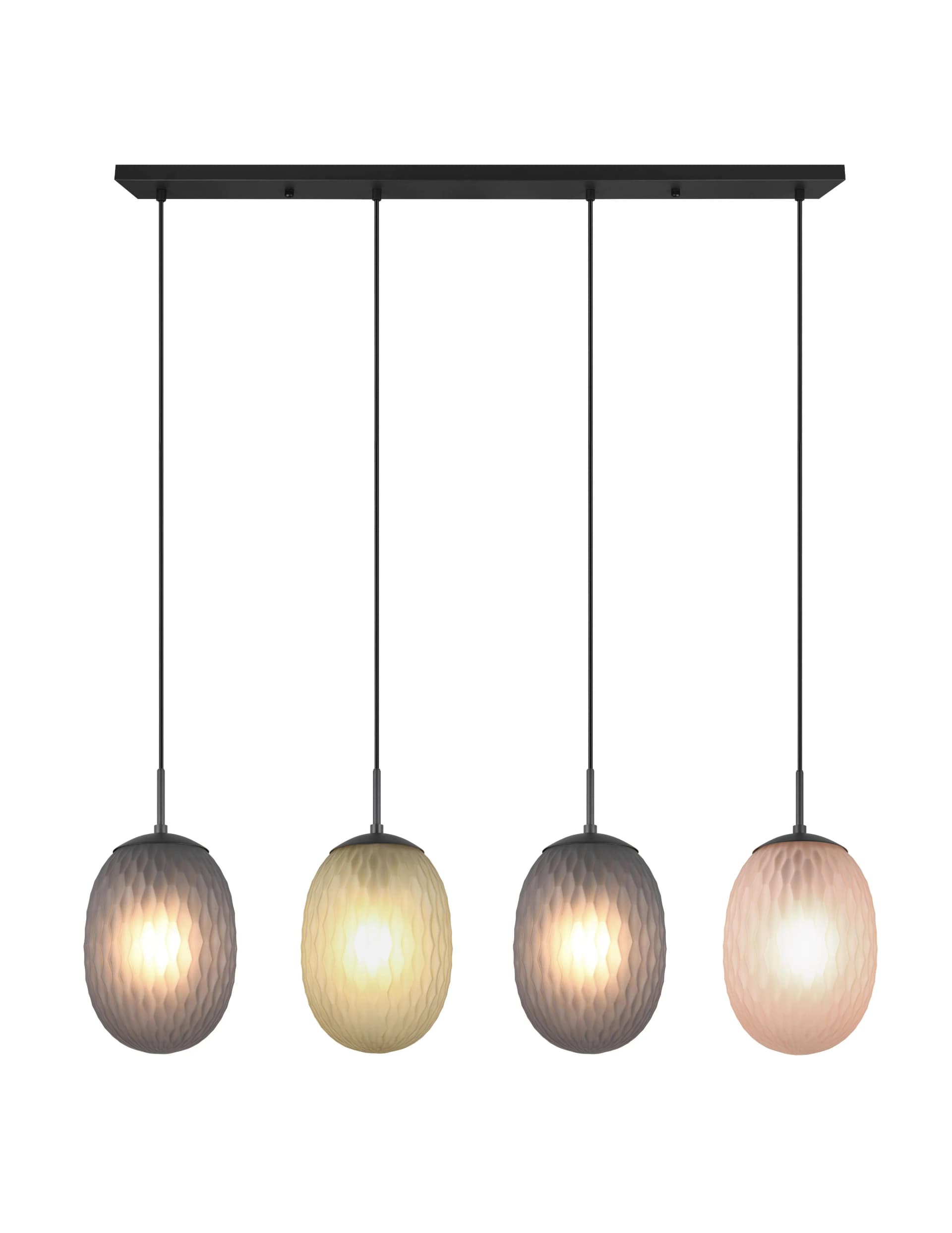 Trio Hängeleuchte Facette 4-flg. Glas 117 cm