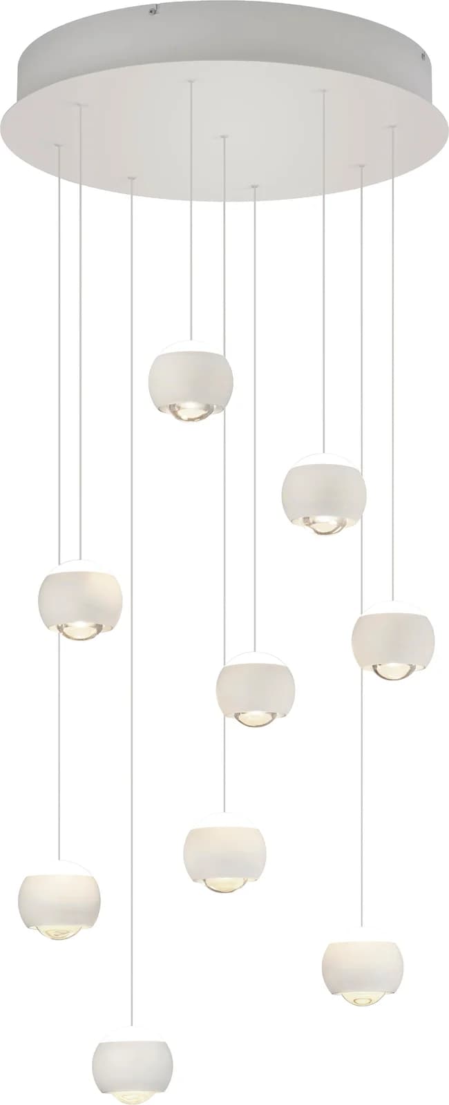 Musterring LED Pendelleuchte CANNON 9-flammig dimmbar höhenverstellbar weiß