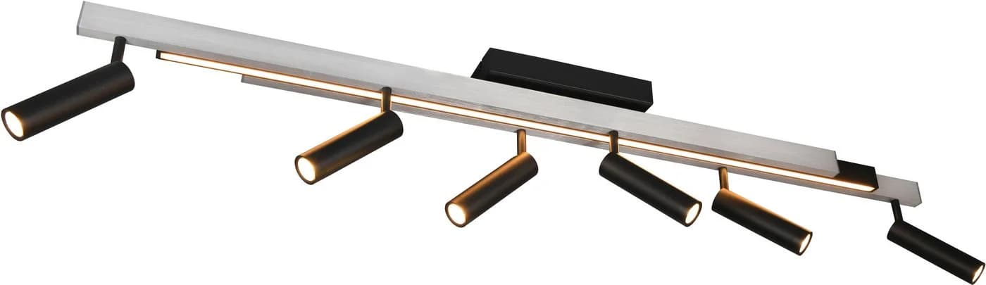 Trio Leuchten LED Deckenleuchte ZENO Grau/Schwarz Ausziehbar Dimmbar - Bild 2