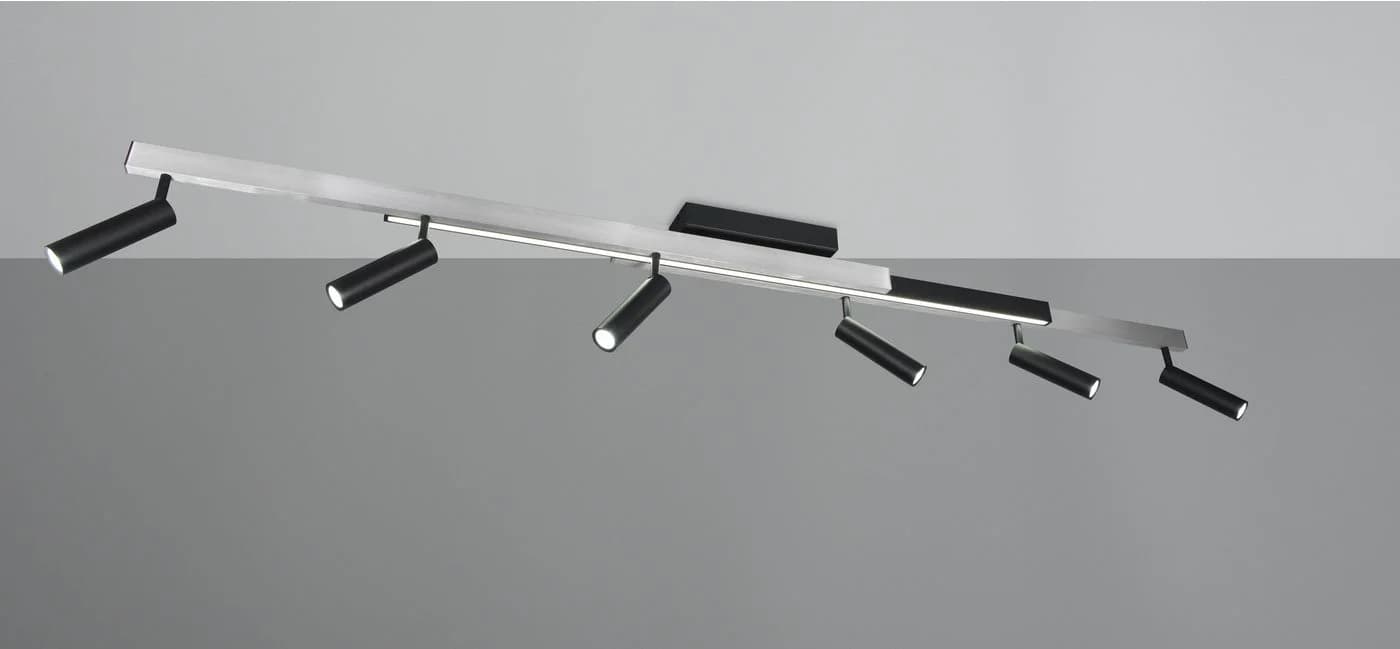 Trio Leuchten LED Deckenleuchte ZENO Grau/Schwarz Ausziehbar Dimmbar - Bild 5