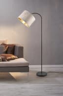 OTTO HOME Stehlampe Jerrett Beige Gold Samtschirm Fußschalter Bild 1