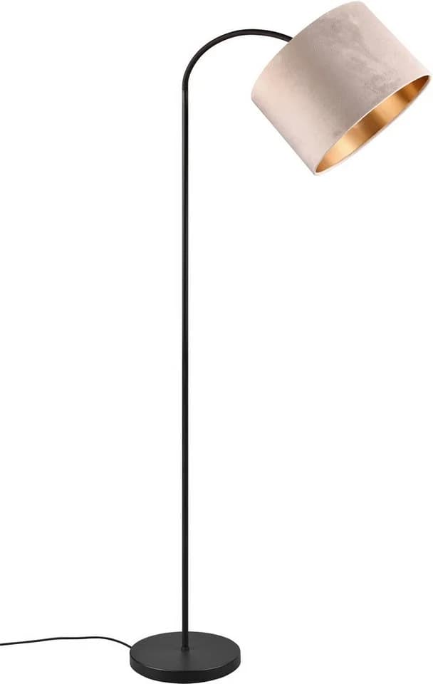 OTTO HOME Stehlampe Jerrett Beige Gold Samtschirm Fußschalter - Bild 2