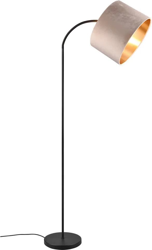 OTTO HOME Stehlampe Jerrett Beige Gold Samtschirm Fußschalter - Bild 3