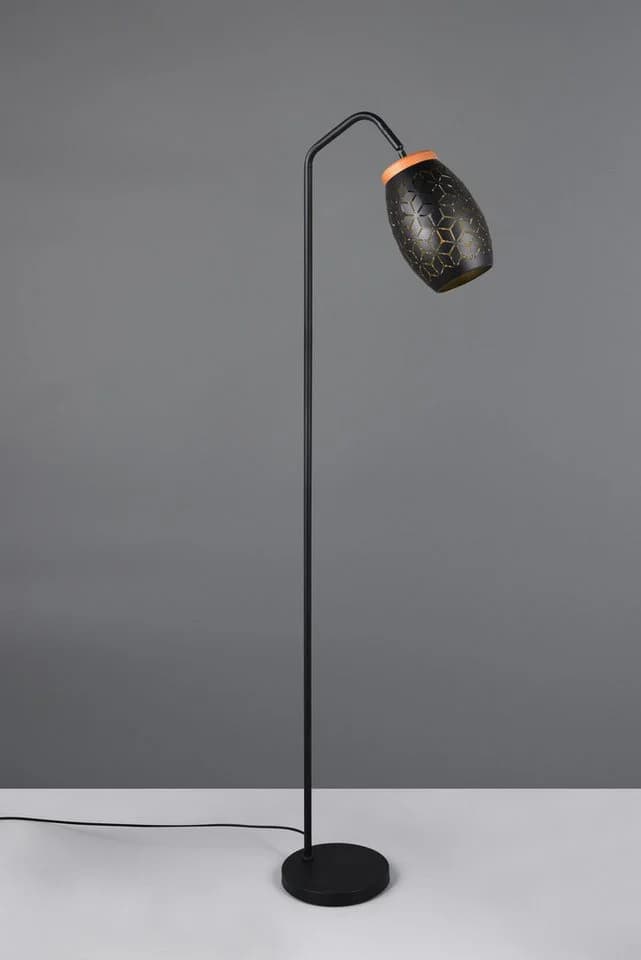 Reality Leuchten Stehlampe BIDAR 147 cm Schwarz/Gold Metall-Lampenschirm - Bild 4