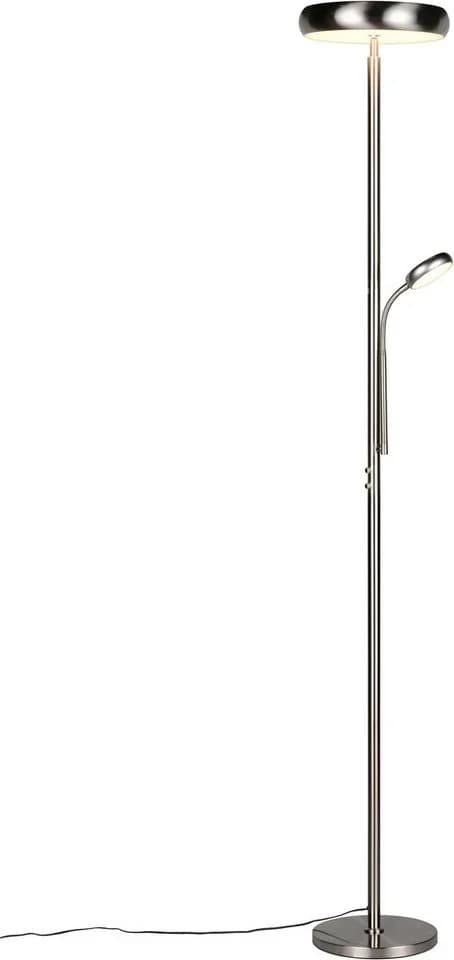 Reality Leuchten LED Stehlampe PALERMO 27,5W 2000 Lumen Nickel matt