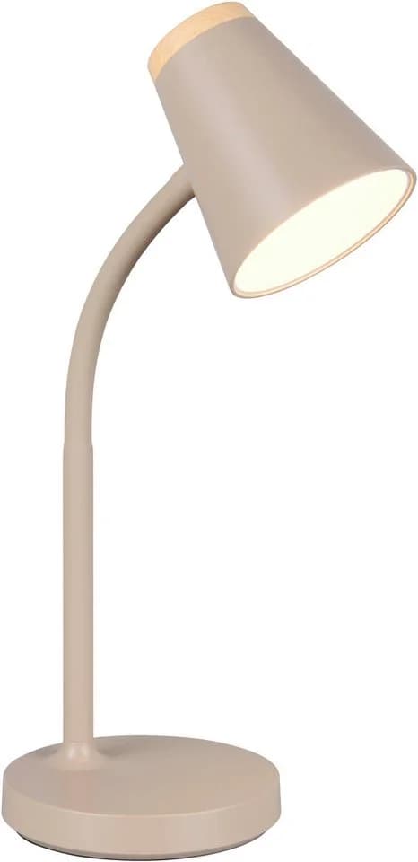 Reality Leuchten LED Tischleuchte PONGO Braun Sandfarben Kunststoff - Bild 2
