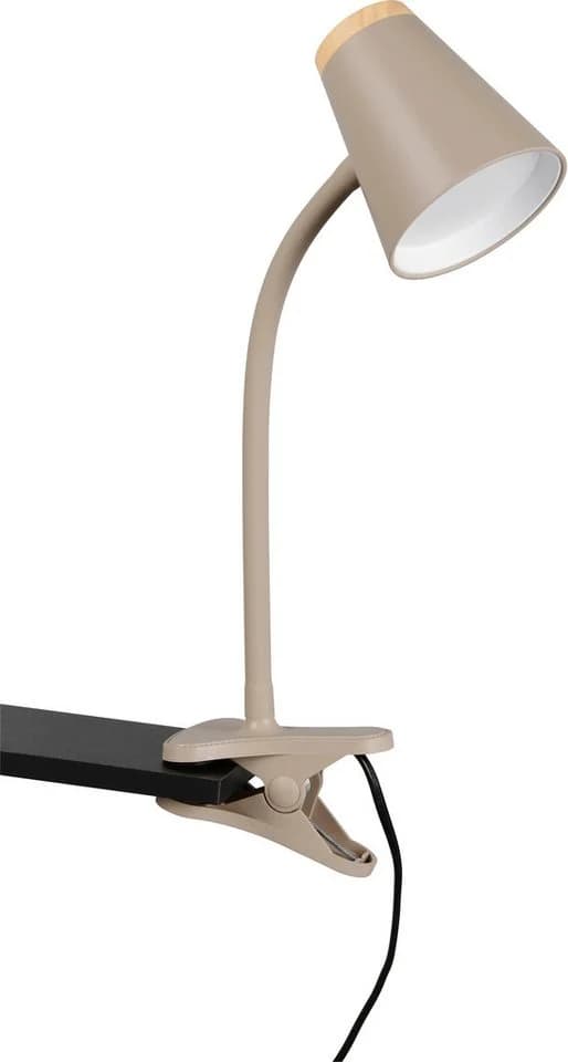Reality Leuchten LED Klemmtischleuchte PONGO Beige Kunststoff