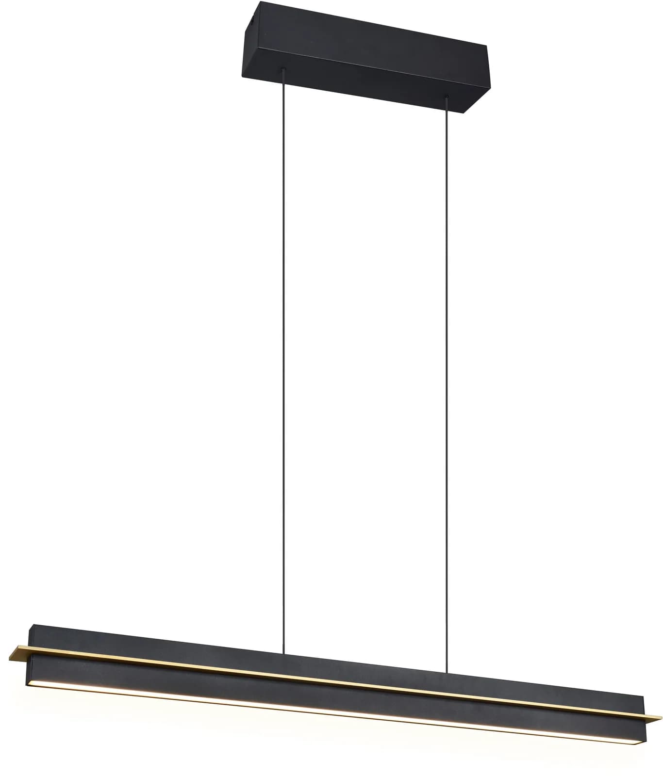 TRIO Leuchten LED Pendelleuchte EMERSON, höhenverstellbar, 4 Helligkeitsstufen, LED, Gold/Schwarz