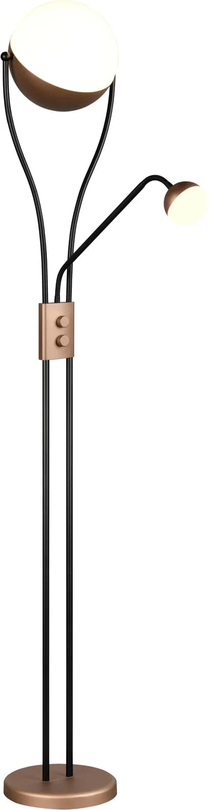TRIO Leuchten LED Stehlampe CHRIS, 180 cm, Coffee, Lesearm, Dimmbar