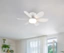 Reality Leuchten LED Deckenleuchte LUND mit Ventilator Weiß Matt Bild 1