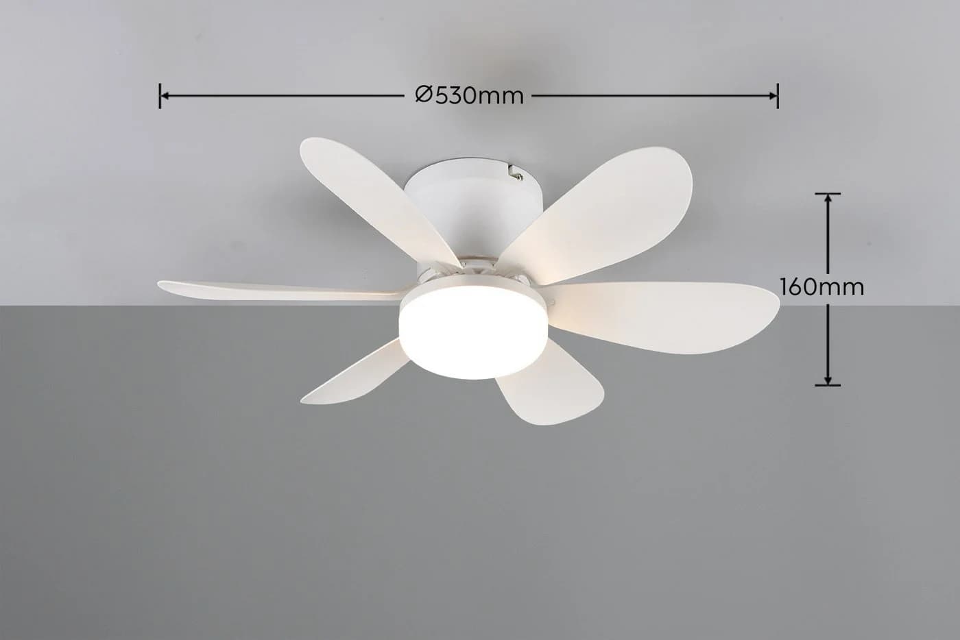 Reality Leuchten LED Deckenleuchte LUND mit Ventilator Weiß Matt - Bild 4
