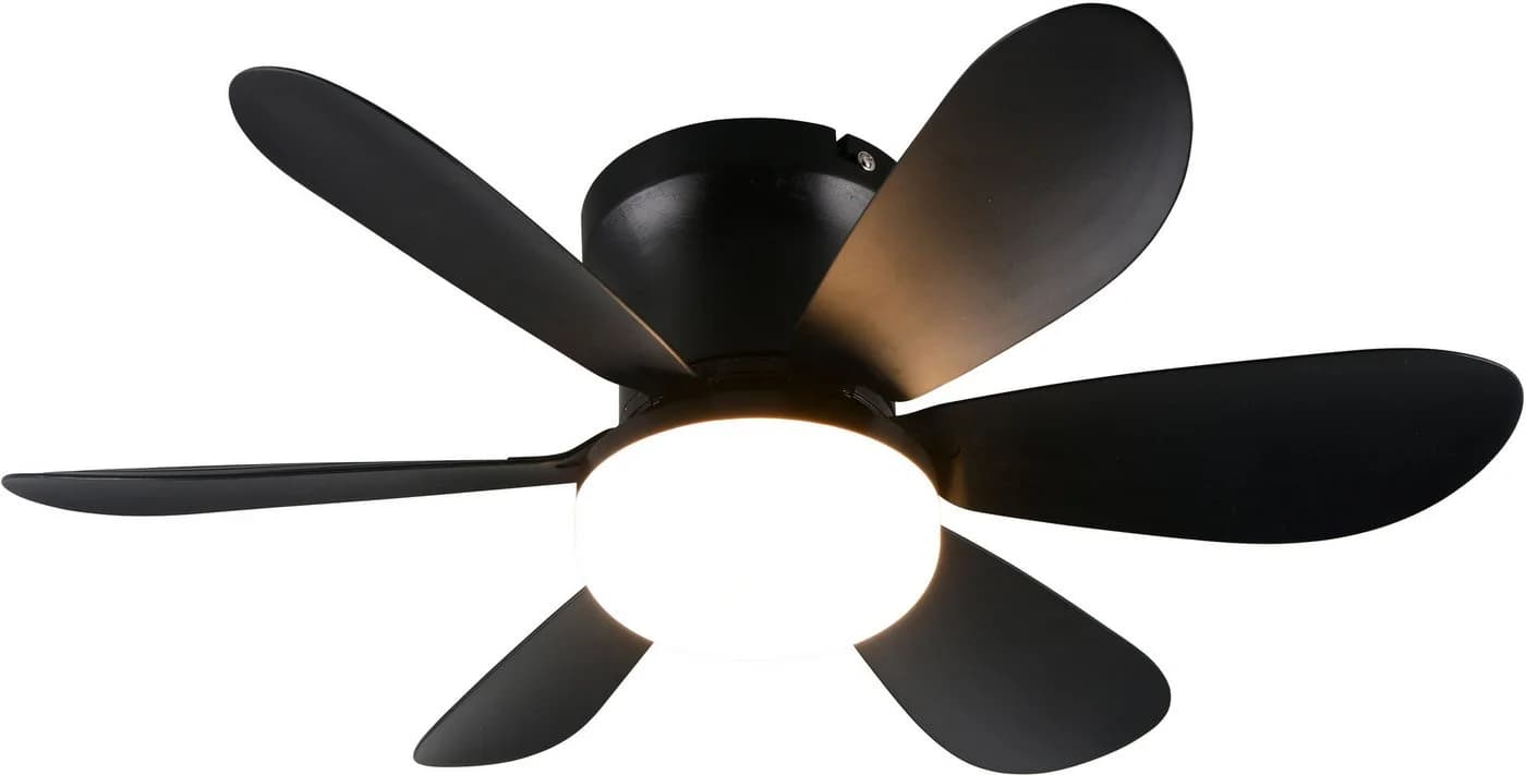 Reality Leuchten LED Deckenleuchte LUND mit Ventilator Schwarz Matt - Bild 2