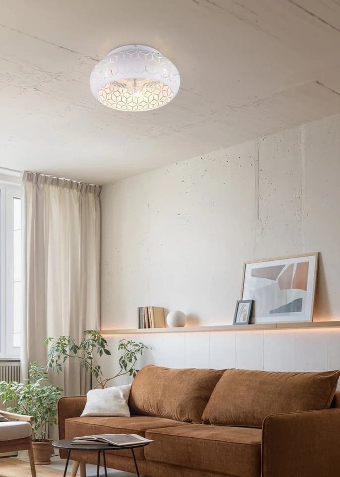 Reality Leuchten BIDAR Deckenleuchte mit Ventilator Weiß