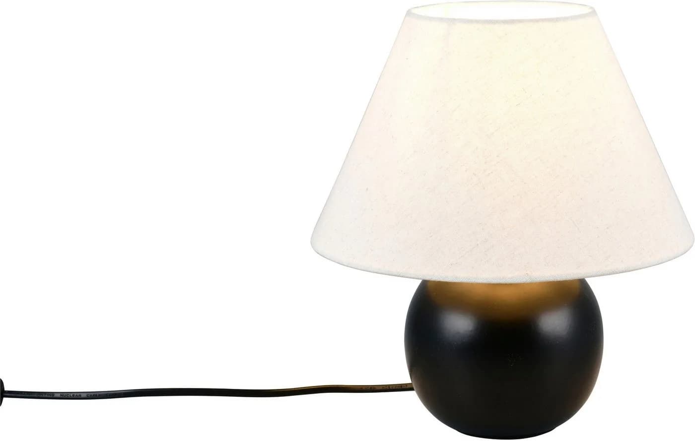 LEGER HOME Amara Tischlampe Schwarz Matt Keramik Stoffschirm - Bild 1